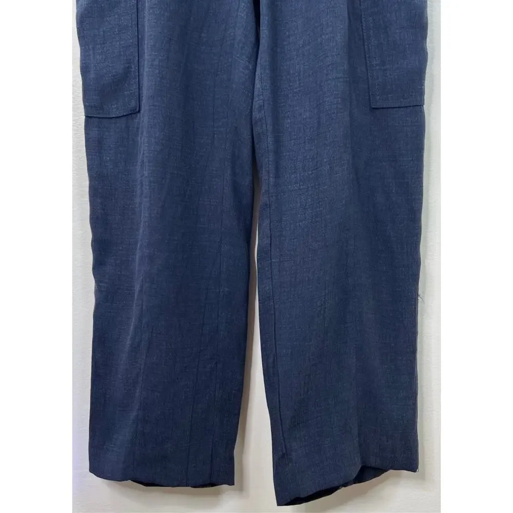 Elie Tahari Women's Belted Ankle Jumpsuit Blue Corporate Core Minimalist Size S - Picture 7 of 16